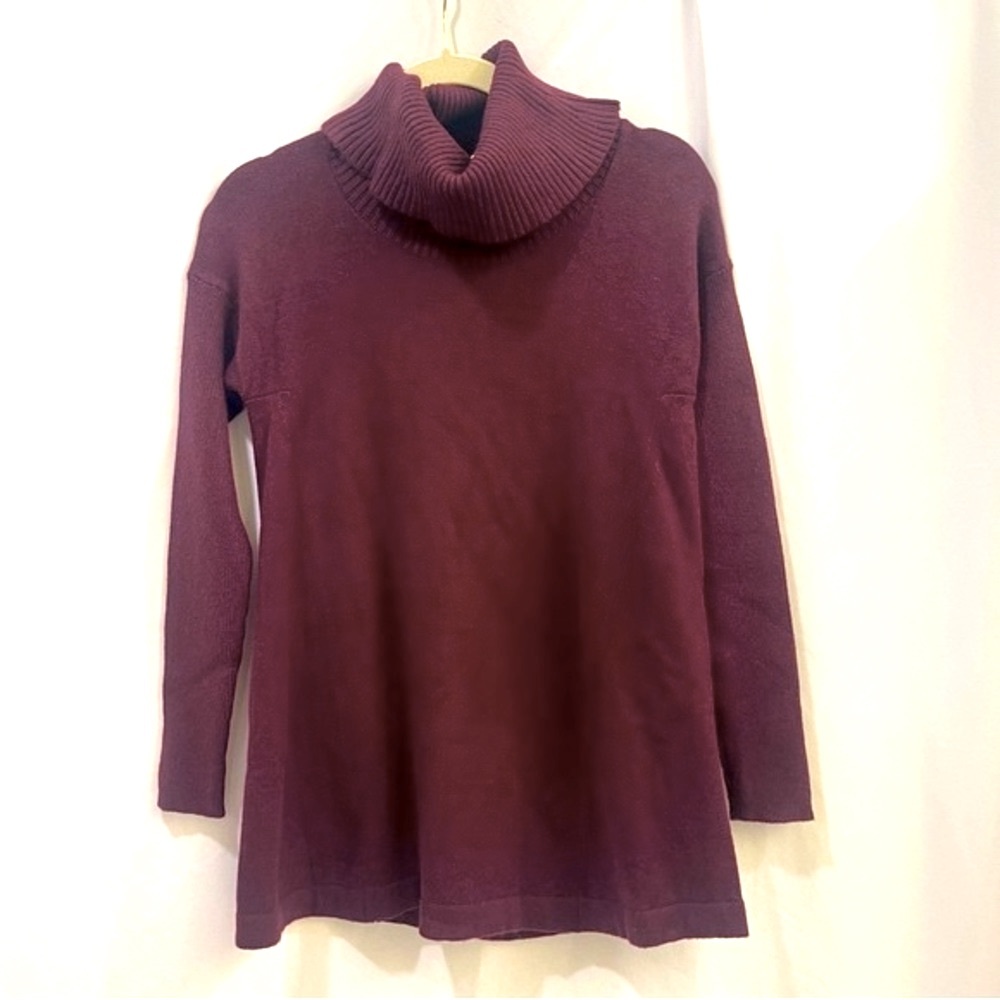 Moth Anthropologie oversized long burgandy Turtleneck Sweater Women’s Sz XS S